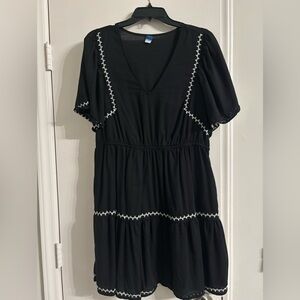 Old Navy Black Mini Dress with White Accents